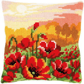 VER Kreuzstichkissenpackung Mohnblumen