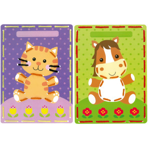 VER Stickkartenpackung Katze & Pony 2er Set