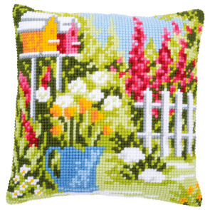VER Kreuzstichkissenpackung Gartenidylle