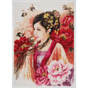 LAN Diamond Painting Packung Asiatische Frau in Pink