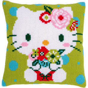 VER Kreuzstichkissenpackung Hello Kitty Green Floral