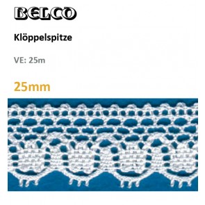 Klöppelspitze weiß     100%Bw.