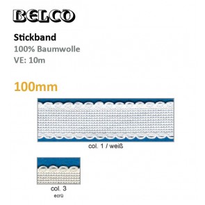 Stickband (Aidabd.) Wellenrand; 100%Bw.