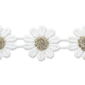 Union Knopf Ätzspitze Blume 23mm - 9,1m