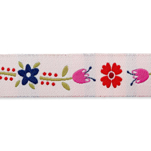 Union Knopf Jacquardborte Blumen 15mm -  15m