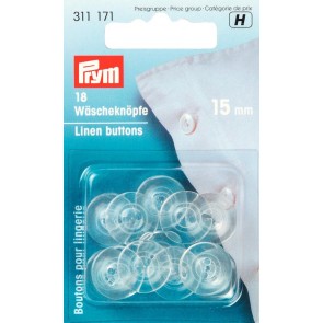 Prym Wäscheknöpfe Kunststoff 24'' 15 mm transparent