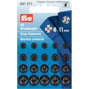 Prym Annäh-Druckknöpfe MS 6-11 mm schwarz