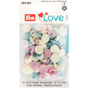 Prym Love Druckknopf Color KST 12,4 mm rosa/hellblau/perle