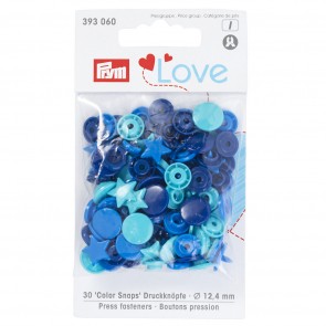 Prym Love Druckknopf Color Stern 12,4 mm blau/türkis/tinte