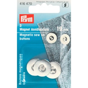 Prym Magnet-Annähknöpfe 19 mm silberfarbig