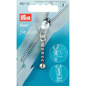 Prym Fashion-Zipper Kugelkette silberfarbig