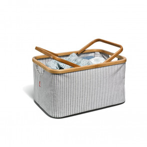 Prym Fold & Store Basket Canvas & Bamboo grau