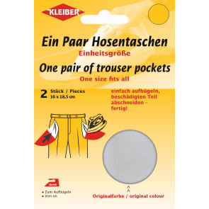 KLEIBER Quick-Ein-Paar-Hosentasche 2x18,5cmx16cm/hellgrau