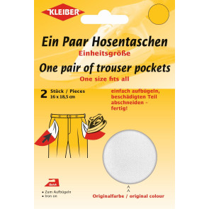 KLEIBER Quick-Ein-Paar-Hosentasche 2x18,5cmx16cm/weiss