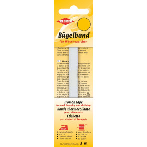 KLEIBER Etiketten-Bügelband 3mx1cm/weiß