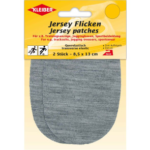 KLEIBER Jersey Flicken  2x8,5x13cm/hellgraumeliert