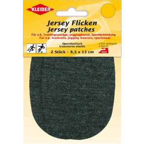 KLEIBER Jersey Flicken  2x8,5x13cm/dunkelgraumeliert