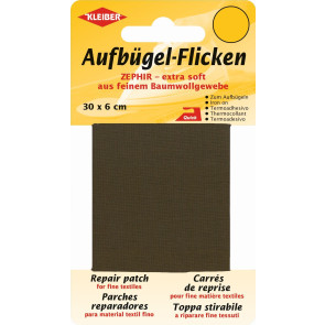 KLEIBER Zephir-Aufbügel-Flicken 30cmx6cm/dunkelbraun