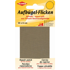 KLEIBER Zephir-Aufbügel-Flicken 30cmx6cm/hellbraun