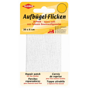 KLEIBER Zephir-Aufbügel-Flicken 30cmx6cm/weiß