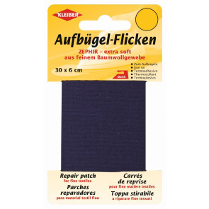 KLEIBER Zephir-Aufbügel-Flicken 30cmx6cm/dunkelblau