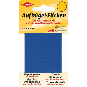 KLEIBER Zephir-Aufbügel-Flicken 30cmx6cm/mittelblau