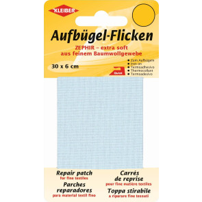 KLEIBER Zephir-Aufbügel-Flicken 30cmx6cm/hellblau