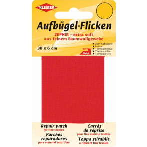 KLEIBER Zephir-Aufbügel-Flicken 30cmx6cm/rot