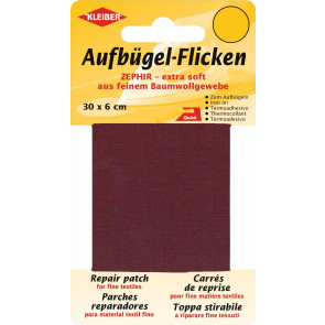 KLEIBER Zephir-Aufbügel-Flicken 30cmx6cm/weinrot