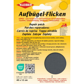 KLEIBER Köper-Bügelflicken 40cmx12cm/dunkelgrau