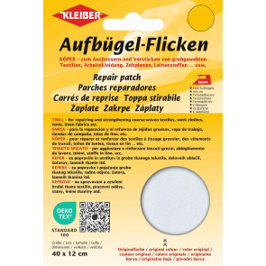 KLEIBER Köper-Bügelflicken 40cmx12cm/weiß