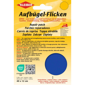 KLEIBER Köper-Bügelflicken 40cmx12cm/mittelblau