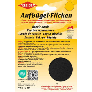 KLEIBER Köper-Bügelflicken 40cmx12cm/schwarz