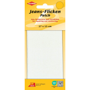 KLEIBER Jeans-Bügelflicken 17cmx15cm/weiß