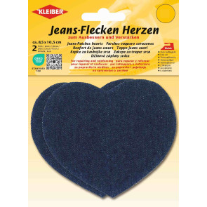 KLEIBER Jeans-Flecken Herzen 2x8,5cmx10,5cm/dunkelblau