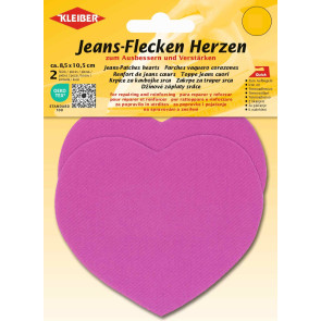 KLEIBER Jeans-Flecken Herzen 2x8,5cmx10,5cm/pink