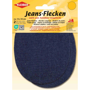 KLEIBER Jeans-Bügelflecken oval 2x13cmx10cm/dunkelblau