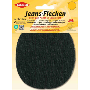 KLEIBER Jeans-Bügelflecken oval 2x13cmx10cm/schwarz