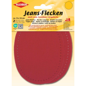 KLEIBER Jeans-Bügelflecken oval 2x13cmx10cm/rot