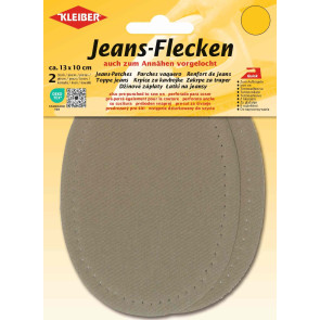 KLEIBER Jeans-Bügelflecken oval 2x13cmx10cm/beige