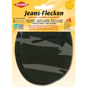 KLEIBER Jeans-Bügelflecken oval 2x13cmx10cm/military