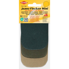 KLEIBER Jeans-Flecken Mini 9x7cm/2xgrün,2xoliv,2xbeige