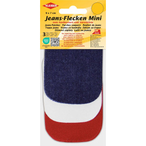 KLEIBER Jeans-Flecken Mini 9x7cm/2xdunkelblau,2xweiß,2xrot