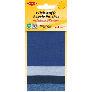 KLEIBER Flickstoffe Zephir/Jeans 4x10x15cm/ws,blau,sw,jeans