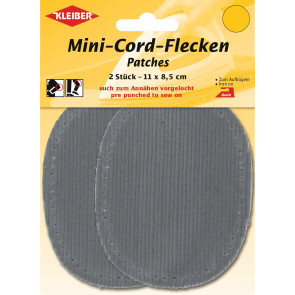 KLEIBER Fein-Cord-Flecken Mini 2x11cmx8,5 cm/hellgrau