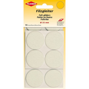 KLEIBER Filzgleiter, selbstklebend 16Stk./Ø35mm/weiß