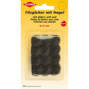KLEIBER Filzgleiter mit Dorn 12Stk./Ø24mm/braun
