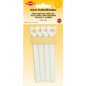 KLEIBER Kabelbinder, Klett 4x12,5cm/weiß