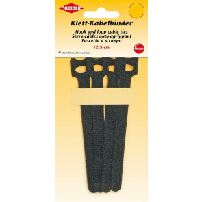 KLEIBER Kabelbinder, Klett 4x12,5cm/schwarz