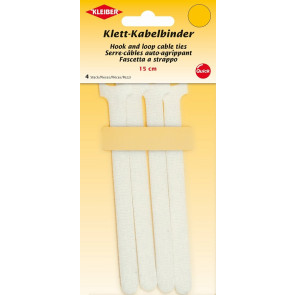 KLEIBER Kabelbinder, Klett 4x15cm/weiß